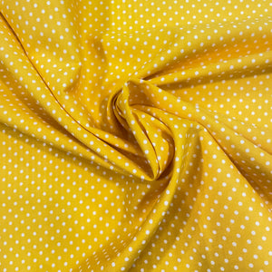 Tessuto Cotone Popeline - "pois" giallo