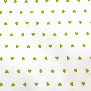 Tessuto Cotone - "Art Love" Bianco-Verde