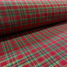 Carica l&#39;immagine nel visualizzatore di Gallery, Tessuto Canvas- &quot;Tartan&quot; Lurex Rosso
