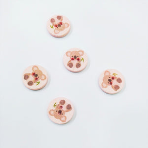 Bottoni riciclati in Cotone 18 mm - "Koala" Rosa