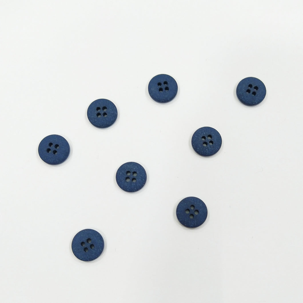 Bottoni riciclati in Canapa 11/15 mm - Blu (Set da 5)