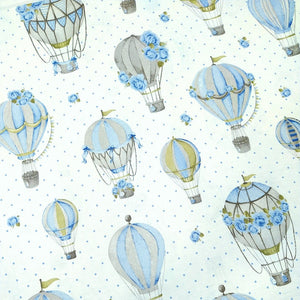 Tessuto Cotone - "Hot Air Balloons" Azzurro