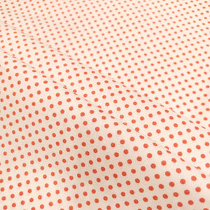 Tessuto Cotone - "Pois" Arancione, Fondo Bianco