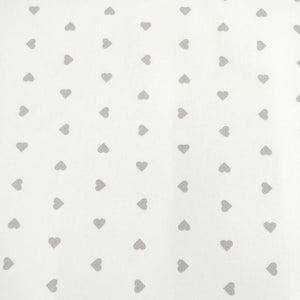 Tessuto Cotone - "Art Love" Bianco-Grigio