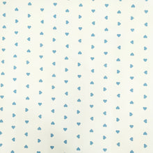 Carica l&#39;immagine nel visualizzatore di Gallery, Tessuto Cotone - &quot;Art Love&quot; Bianco-Azzurro
