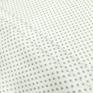 Tessuto Cotone - "Pois" Azzurro Polvere, Fondo Bianco
