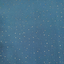 Carica l&#39;immagine nel visualizzatore di Gallery, Tessuto Mussola Dorata - Azzurro
