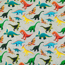 Carica l&#39;immagine nel visualizzatore di Gallery, Tessuto Felpato French Terry - &quot;Colored Dinosaurs&quot;
