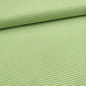 Tessuto Cotone Vichy - "Quadri Piccoli" Verde Mela