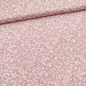 Tessuto Cotone - "Fiori" Rosa Antico