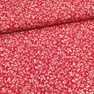 Tessuto Cotone - "Fiori" Rosso
