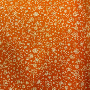 Pannolenci Stampato - "Fiori e cuori" arancione