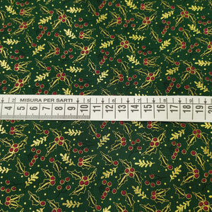 Tessuto Cotone - "Agrifoglio" Verde