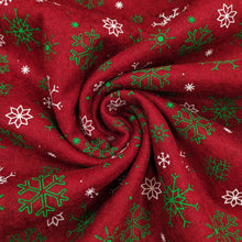 Carica l&#39;immagine nel visualizzatore di Gallery, Pannolenci Stampato - &quot;Fiocchi di Neve&quot; Rosso
