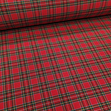 Carica l&#39;immagine nel visualizzatore di Gallery, Tessuto Panama - &quot;Tartan&quot; Rosso
