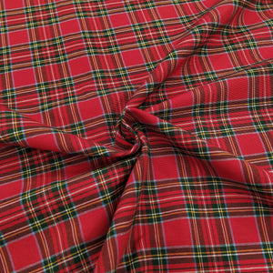 Tessuto Panama - "Tartan" Rosso