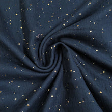 Carica l&#39;immagine nel visualizzatore di Gallery, Tessuto Mussola Dorata - Blu Notte
