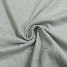 Carica l&#39;immagine nel visualizzatore di Gallery, Tessuto Mussola Dorata - Grigio Perla
