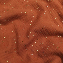 Carica l&#39;immagine nel visualizzatore di Gallery, Tessuto Mussola Dorata - Terracotta
