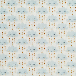 Tessuto Cotone FabricArt - "Sleepy Clouds" Azzurro