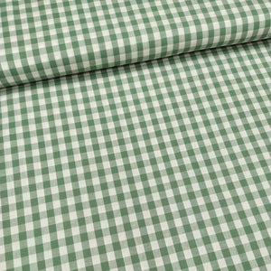 Tessuto Cotone Vichy - "Quadri Grandi" Verde