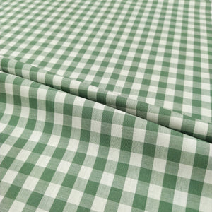 Tessuto Cotone Vichy - "Quadri Grandi" Verde
