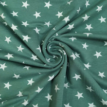 Carica l&#39;immagine nel visualizzatore di Gallery, Jersey Garzato French Terry - &quot;Stars&quot; Verde Antico

