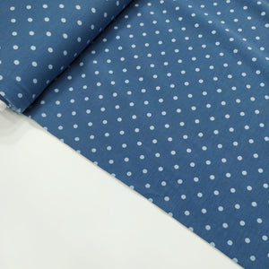 Tessuto Jersey - "Pois" Blu