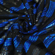 Carica l&#39;immagine nel visualizzatore di Gallery, Tulle con Paillettes Motivo Onda - Bluette
