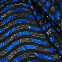Carica l&#39;immagine nel visualizzatore di Gallery, Tulle con Paillettes Motivo Onda - Bluette
