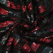 Carica l&#39;immagine nel visualizzatore di Gallery, Tulle con Paillettes Motivo Onda - Rosso
